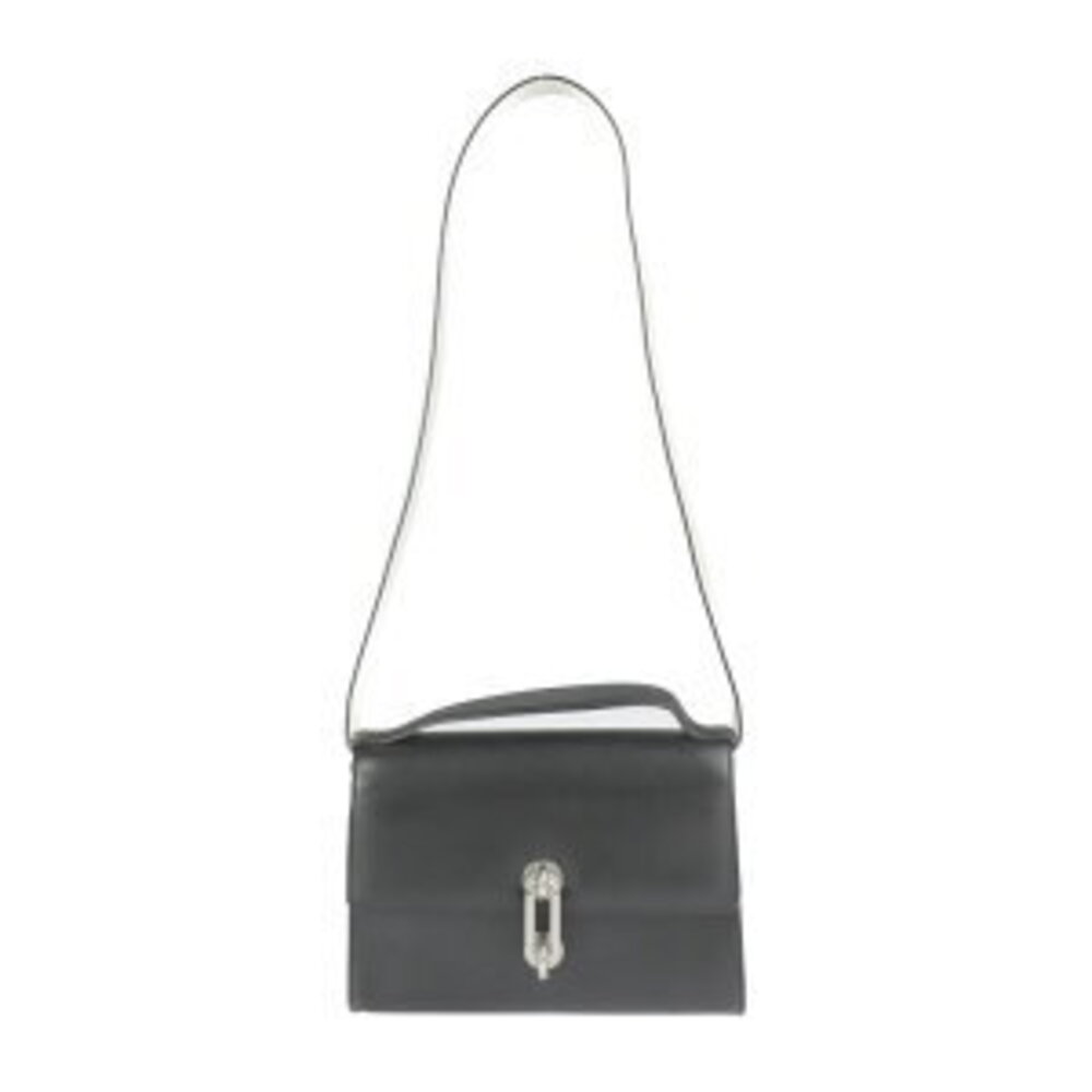 Balenciaga Maillon Handbag Trapeze Black Calfskin Bag Leather Shoulder White - Picture 2 of 9